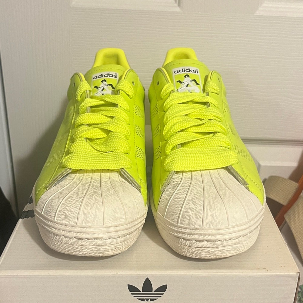 Palace x Adidas Superstar Shell Toe Neon Yellow White 2019